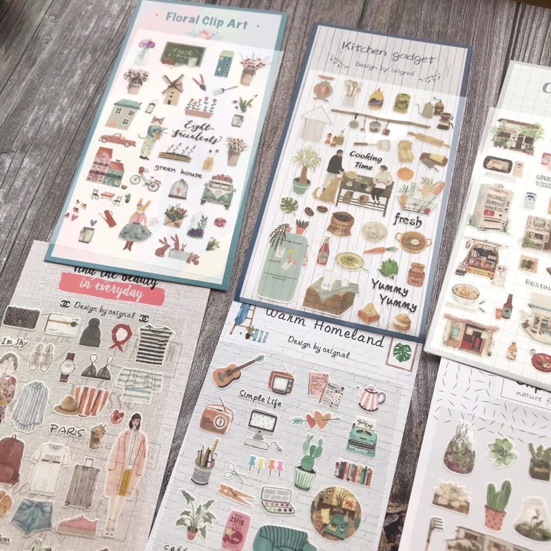 Sticker daily dụng cụ trang trí sổ ST066