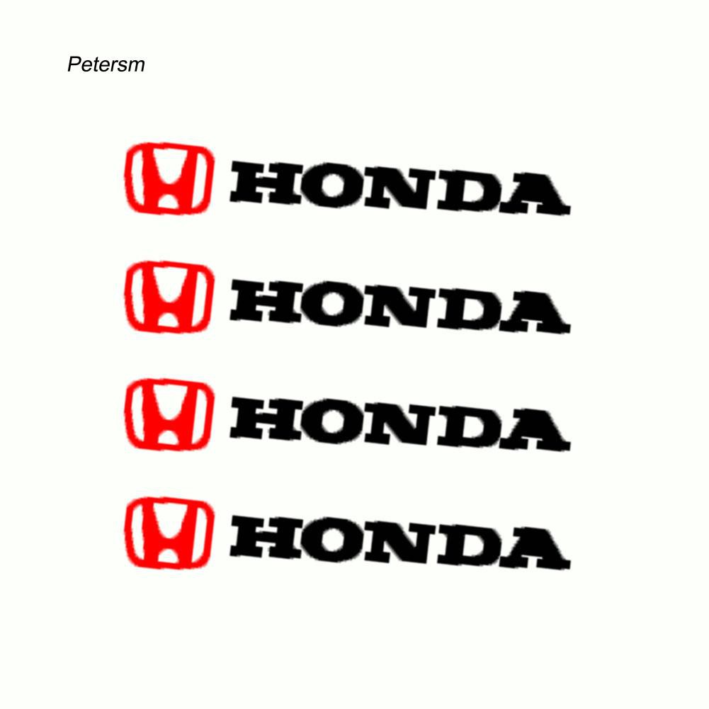 Set 4 miếng decal phản quang dán trang trí xe ô tô Honda