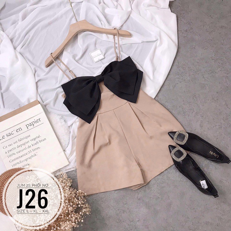 Bigsize Jumsuit phối nơ J26 60-80KG