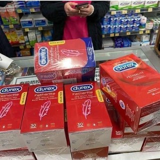 [Có che tên] Bao cao su siêu mỏng Durex Fetherlite Hộp 30 chiếc