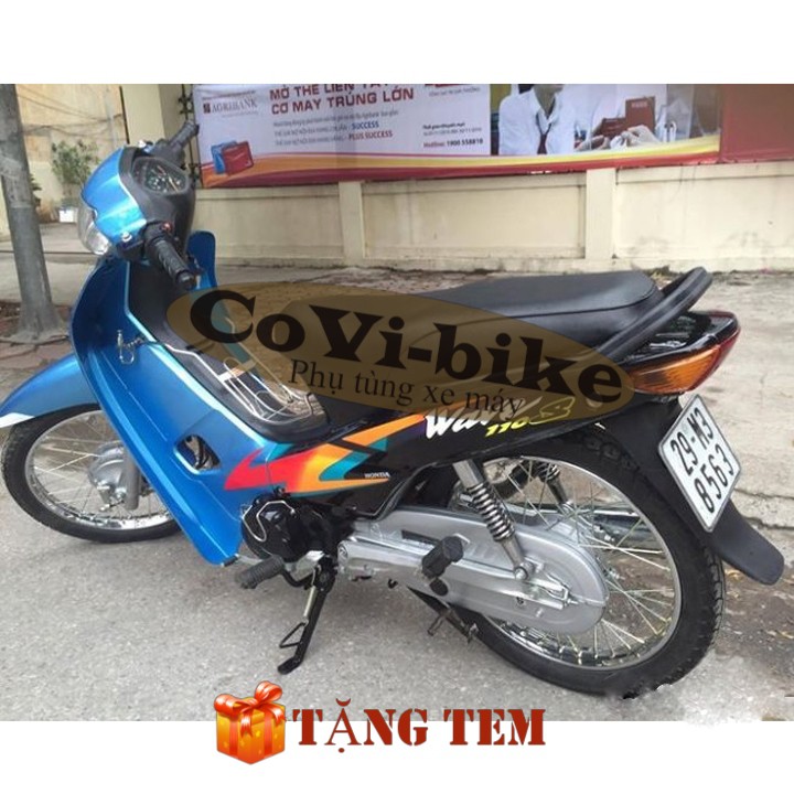 Bộ dàn áo xe Wave ZX - Anpha - 110 đời 1997 đến 2006 Màu Xanh Dương sườn Đen[KÈM TEM XE] Cụm pha đèn xe Wave nhỏ- SPB-DG