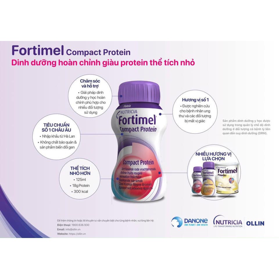 Sữa Nước Fortimel Compact Protein Vị Vani 1 Lốc 4 Chai Cho Người Hồi Phục