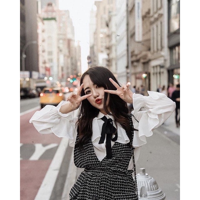Váy yếm dạ tweed zara new tag