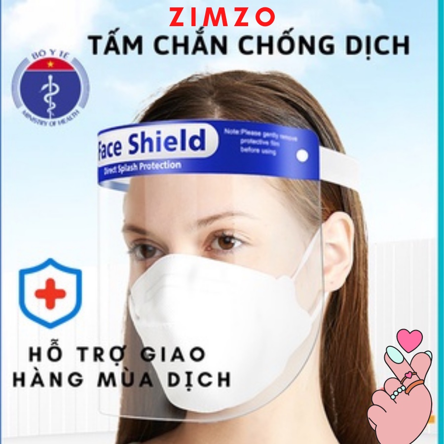 Kính đeo chống giọt bắn chống dịch Face shield trong suốt loại có đệm mút siêu êm