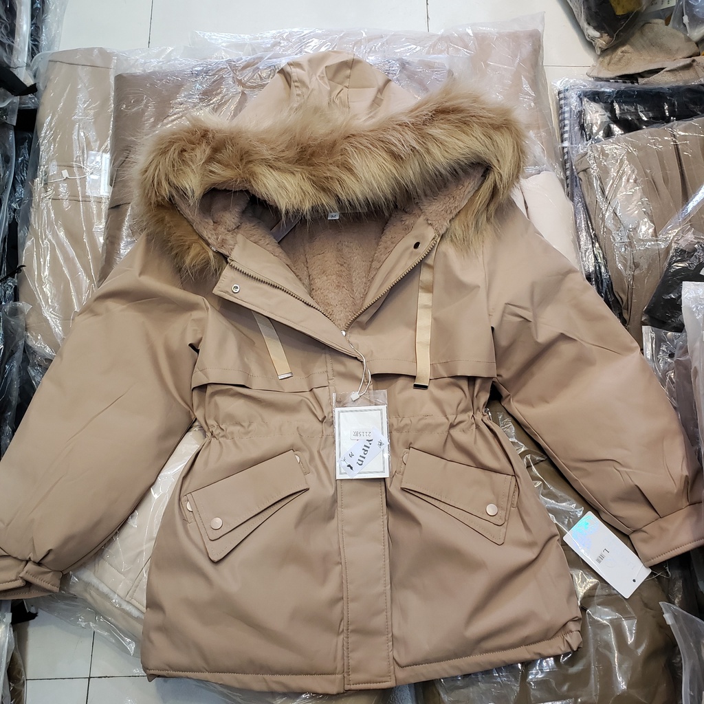 Áo Khoác Nữ Lót Lông Phong Cách Hàn Quốc, Áo Parka Nữ AnyShang Trẻ Trung Và Thời Thượng ANS2115