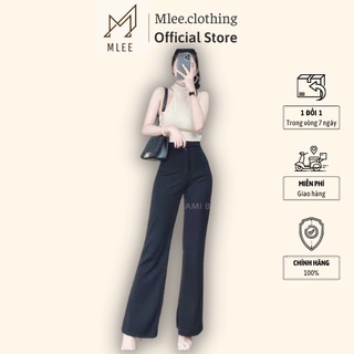Quần Ống Loe Cạp Cao (2 cúc) Chất Liệu Cao Cấp Giúp Kéo Dài Chân Mlee Clothing - C023