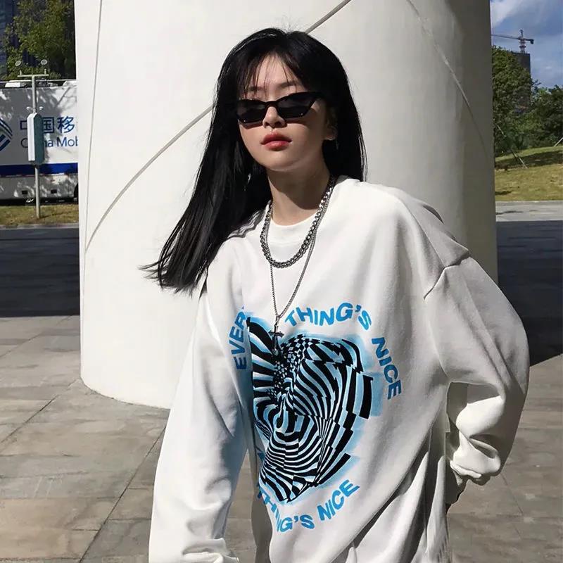 NRVP Áo Thun Nữ Dài Tay Cổ Tròn Thời Trang Hàn