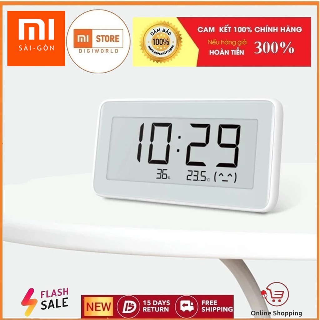 Nhiệt kế Xiaomi MiJia Smart Pro đo nhiệt độ, độ ẩm tích hợp đồng hồ kỷ thuật số màn hình LCD