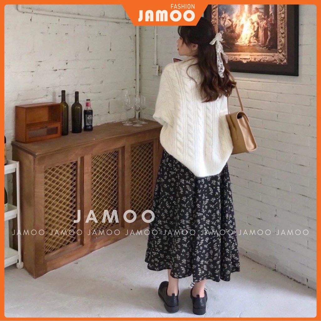 CHÂN VÁY HOA ULZZANG CẠP CHUN_ CHÂN VÁY DÀI JAMOO( Hình thật kèm video) | BigBuy360 - bigbuy360.vn