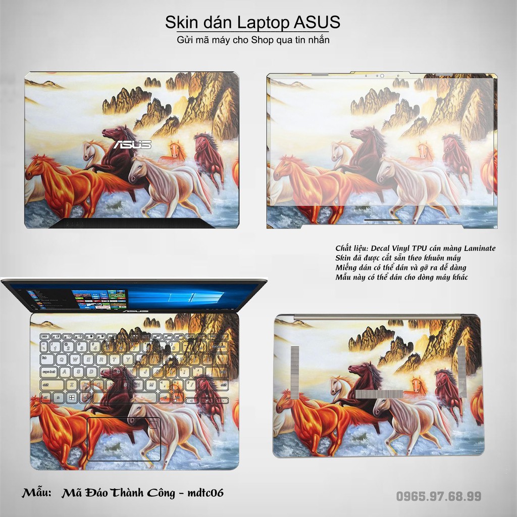 Skin dán Laptop Asus in hình Mã Đáo Thành Công (inbox mã máy cho Shop)