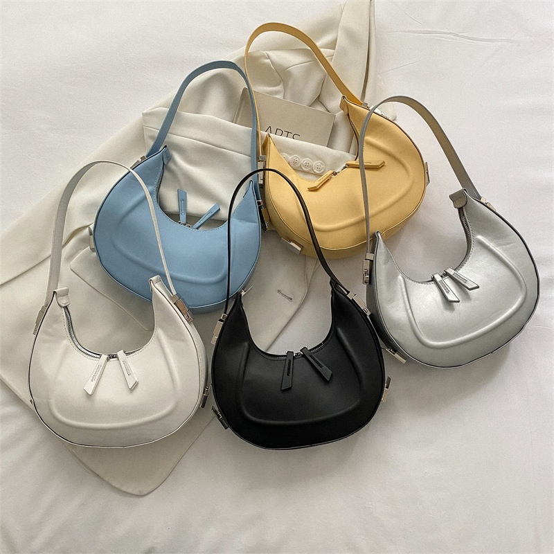 Túi Xách Kẹp Nách Hình Bán Nguyệt Thiết Kế Đơn Giản Thời Trang Cho Nữ