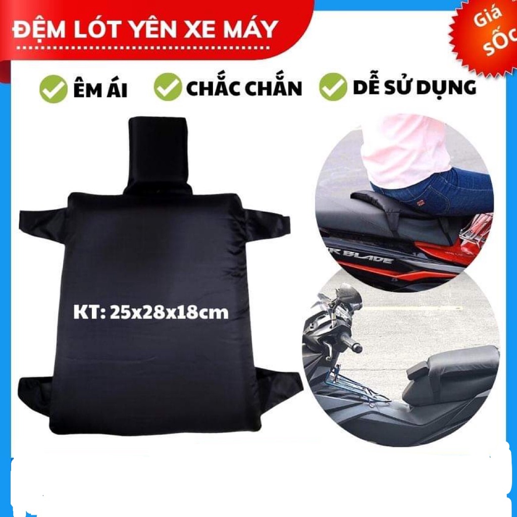 Đệm lót yên xe máy siêu êm. Đệm lót xe máy êm ái , chắc chắn, dễ sử dụng, độ đàn hồi tốt cho mọi loại xe máy