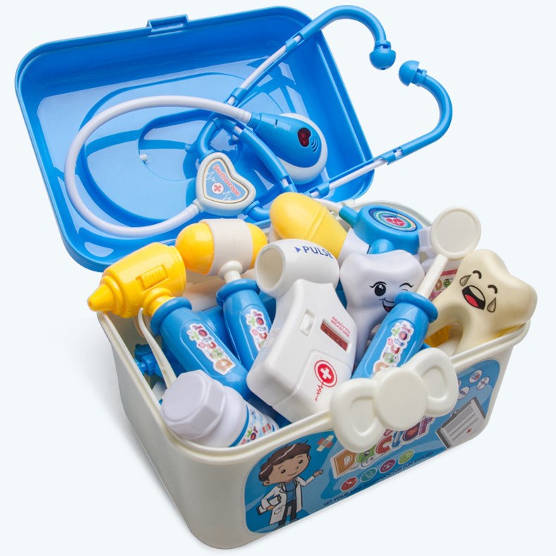 Đồ Chơi Bác Sĩ Trẻ Em Gồm Hộp Y Tế Y Tá Tiêm Ống Nghe Dụng Cụ Cho Bé 2-6 Tuổi