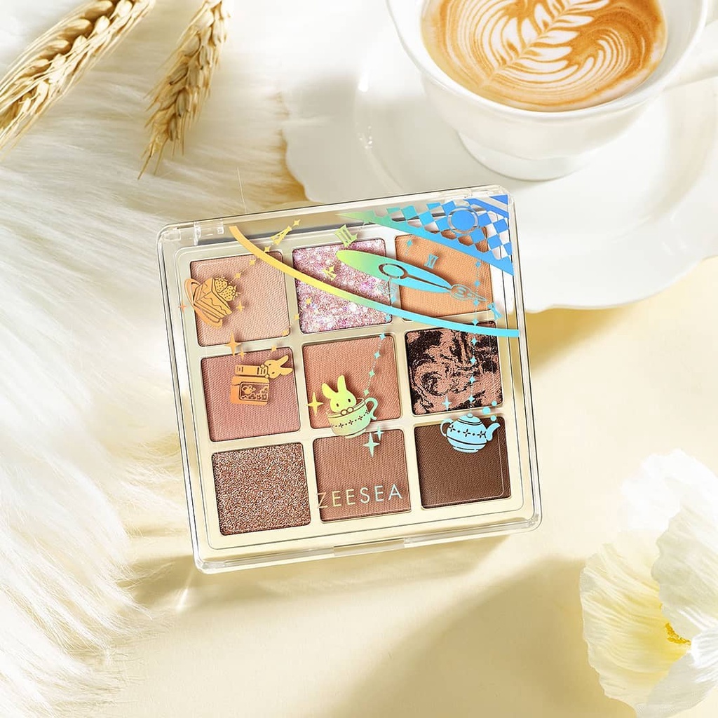 ZEESEA Bảng Phấn Mắt 9 Ô Nine Color Stunning Crystal Eyeshadow Almond Milk Tea