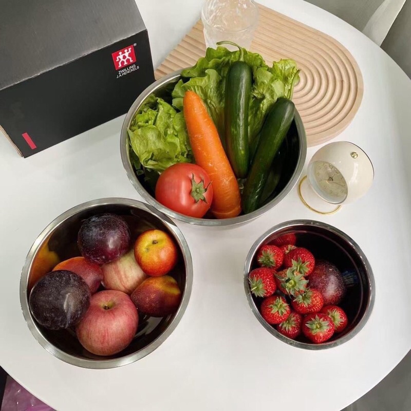 Set 3 Âu Trộn Inox Sáng Bóng Đựng Thức Ăn