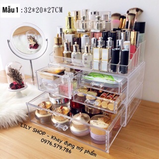 [ Size 32 x 20 x 27 cm] Khay mica cỡ lớn 16 ô son