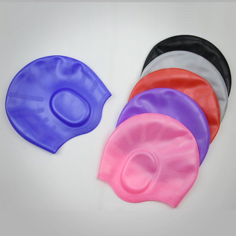 Nón bơi người lớn trùm tai chính hãng POPO CA33 mũ bơi silicone ngăn nước cho nam, nữ