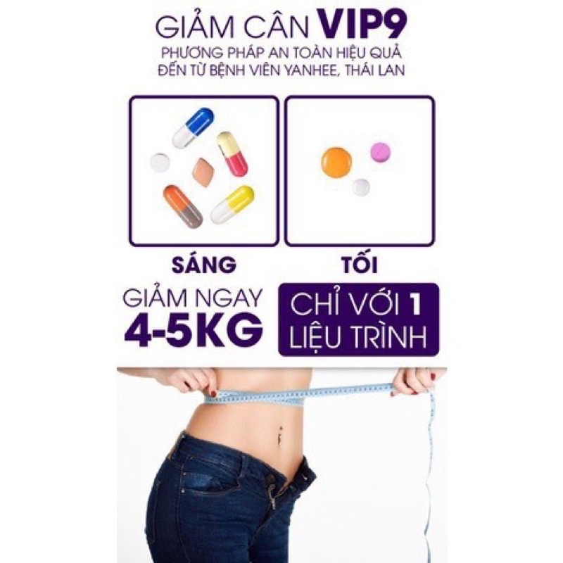 (CHÍNH HÃNG)GIẢM CÂN YANHEE VIP 9 CHUYÊN DÀNH CHO CƠ ĐỊA LỜN KHÓ GIẢM