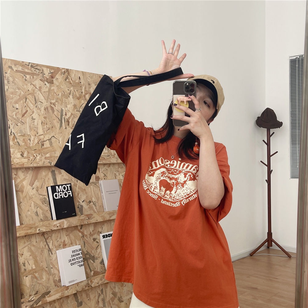 Áo Thun Tay Ngắn Dáng Rộng Thiết Kế Mới Thời Trang Theo Phong Cách Hàn Quốc Cho Nữ