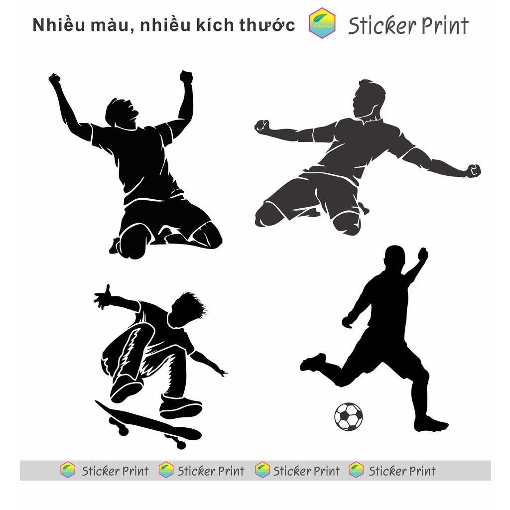 Hình Cầu thủ đá bóng ăn mừng nhiều mẫu, 2 màu,nhiều kích thước