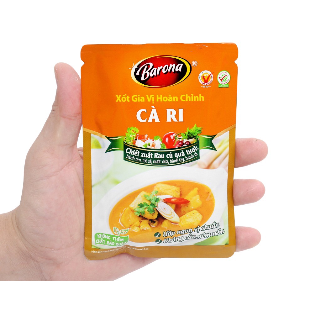 Cà ri- Xốt Gia Vị Hoàn Chỉnh Barona Gói 80g