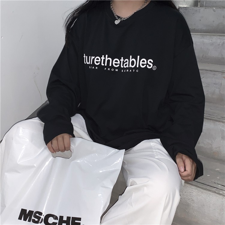 Áo thun dài tay  TURETHETABLES  phông Unisex nam nữ tee oversize form rộng pull Ulzzang Streetwear Hàn Quốc vải mềm