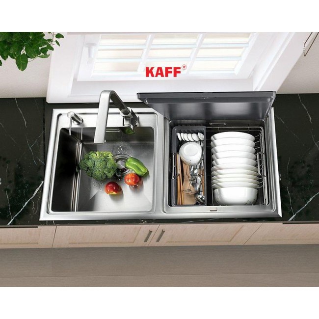 HÀNG CHÍNH HÃNG CAO CẤP MÁY RỬA BÁT KẾT HỢP BỒN RỬA KAFF KF-SWM6 CÓ THỢ LẮP ĐẶT