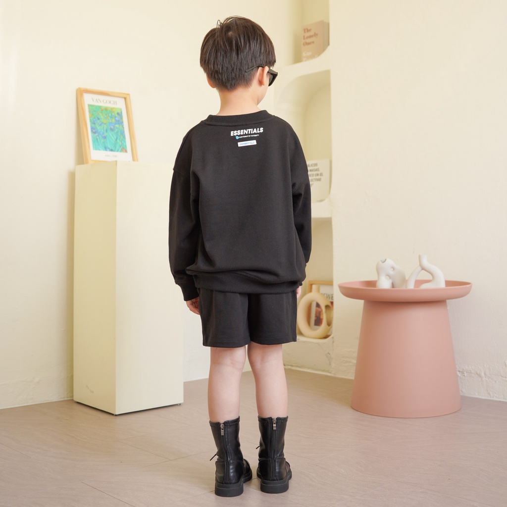 Áo Sweater trẻ em OuterityKids Basic Đen / Nỉ chân cua - ORK301