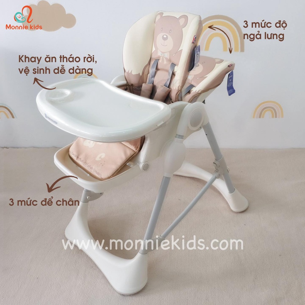 Ghế ăn dặm gấp gọn cho bé Karma Baby, ghế ăn dặm cao em bé đa năng - Monnie Kids
