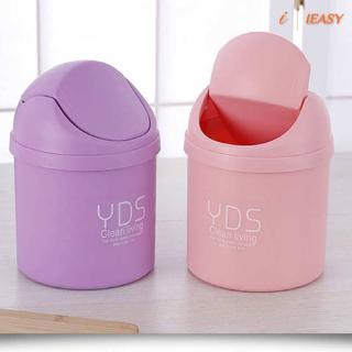 IE❤Mini Chic Small Waste Bin Desktop Garbage Basket Table Roll Swing Lid Trash Can