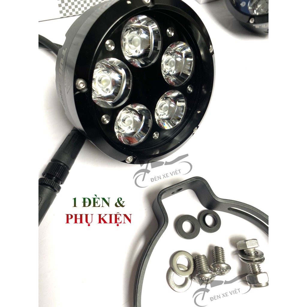 [CÓ VIDEO - CHÍNH.HÃNG] 01 Đèn trợ sáng Tun 50 với 5 tim led cho ánh sáng trắng - Siêu sáng - Bảo hành 1 năm Đèn xe Việt