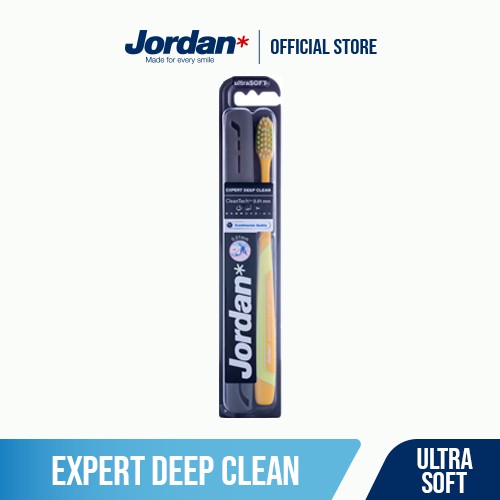 Combo 4 Bàn chải đánh răng Jordan Expert Deep Clean W/PP Case, Lông siêu mềm xoắn ốc 0.01mm & Công nghệ làm sạch sâu