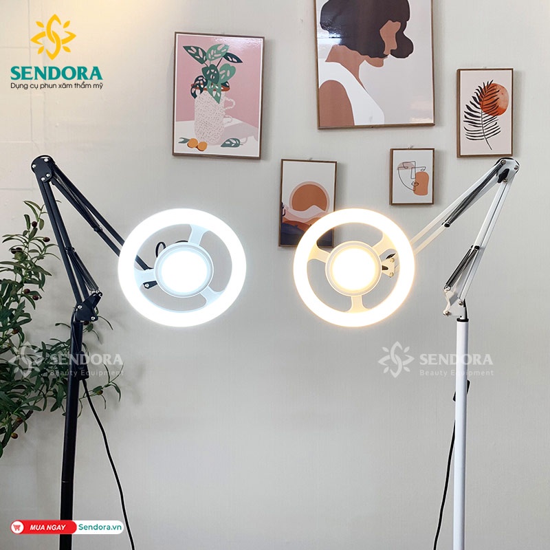 Đèn phun xăm, spa, nail, đèn Led soi da trục khuỷu xoay 360 độ 3 màu ánh sáng di động
