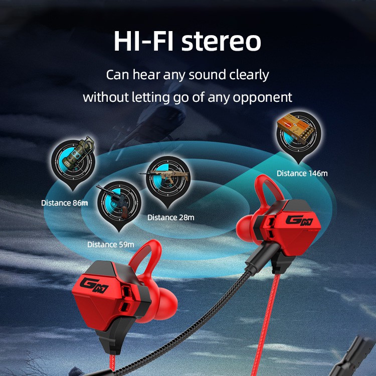 Tai nghe thể thao GAMO G10 âm thanh nổi có mic để chơi game PUBG Mobile Legend CS Go PS4