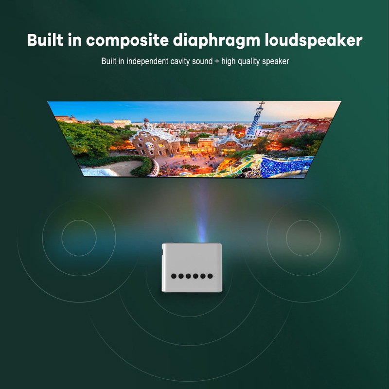 Máy chiếu mini, Máy chiếu cho điện thoại, Máy chiếu phim LCD, Máy chiếu rạp hát tại nhà 1080P với giao diện USB AV và điều khiển từ xa