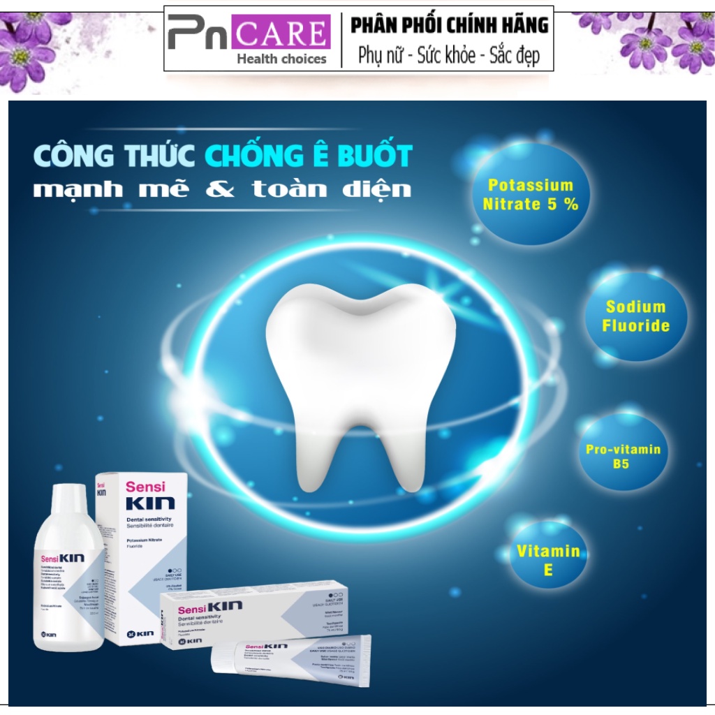 PnCARE |  Nước Súc Miệng mini Dạng Gói Tiện Lợi - SensiKin ® 12 ml - CHO RĂNG NHẠY CẢM, Ê BUỐT