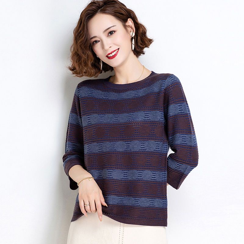 Áo Thun Lụa Dệt Kim Ba Lớp Tay Dài Dáng Rộng Phong Cách Hàn Quốc Thời Trang Mùa Thu Cho Nữ