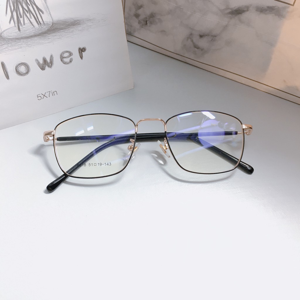 [Mã SKAMCLU7 giảm 10% cho đơn từ 0Đ] Gọng kính kim loại mảnh vuông 8818 nhận cắt mắt cận viễn loạn | BigBuy360 - bigbuy360.vn