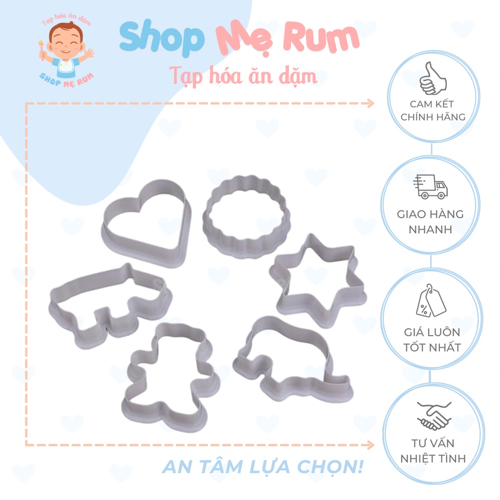 Set 6 Khuôn Cắt Bằng Nhựa Tạo Hình Bánh Tiện Dụng