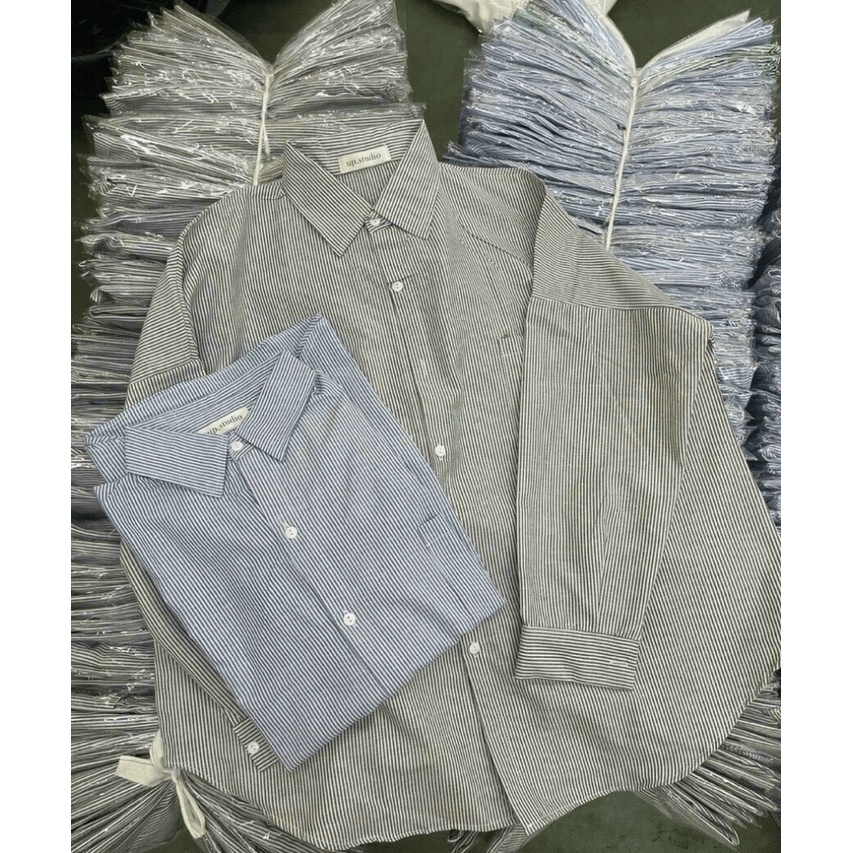 (Mẫu Mới) Áo Sơ Mi Kẻ Sọc OverSize 100% Cotton Siêu Đẹp UP HHP