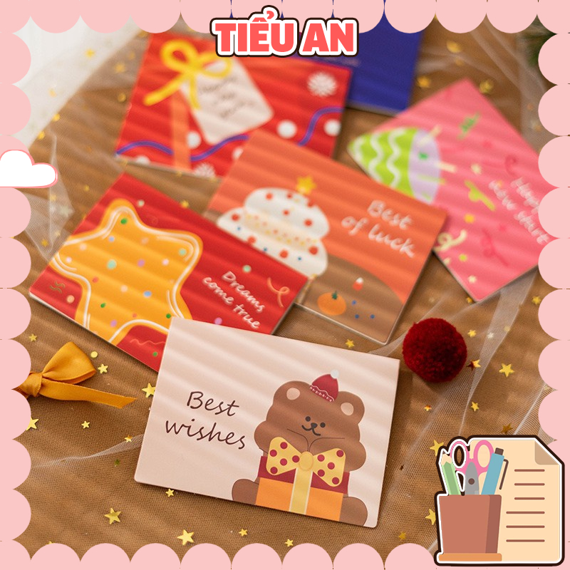 Thiệp tặng màu sắc đỏ sang trọng/ Thiệp chúc mừng năm mới - Có dòng kẻ ngang (8.5x11.5cm)