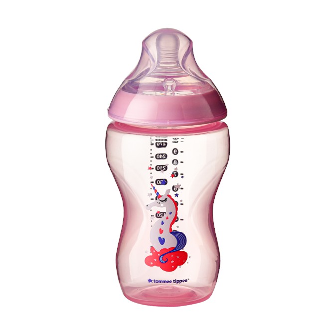 Bình sữa ty siêu mềm tự nhiên Tommee Tippee Closer to Nature 340ml, núm ty đi kèm 3-6 tháng - Hồng