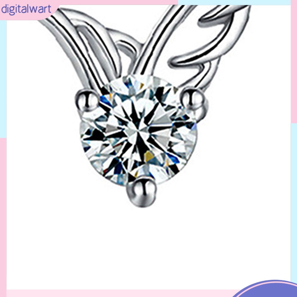 Cặp khuyên tai mạ bạc thiết kế cánh thiên thần đính đá sang trọng cho nữ