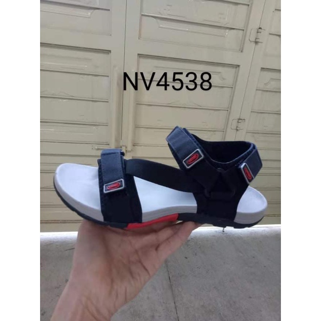 Giày Sandal Nam VENTO kiểu unisex quai chéo đế chống trơn NV4538 Xám Đế Đen, sandal học sinh mẫu mới