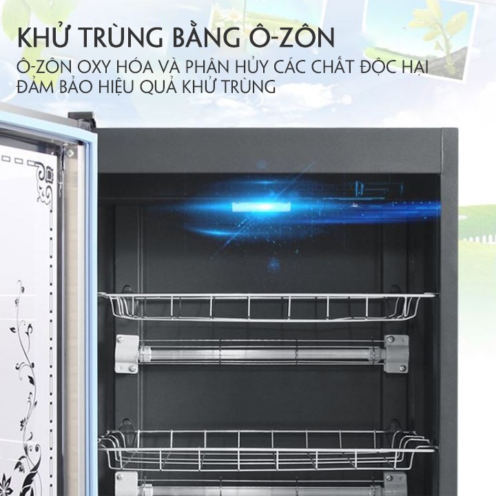 Tủ Sấy Bát Đĩa Gia Đình 98L, Tủ Sấy Bát Diệt Khuẩn An Toàn Cho Sức Khỏe Gia Đình