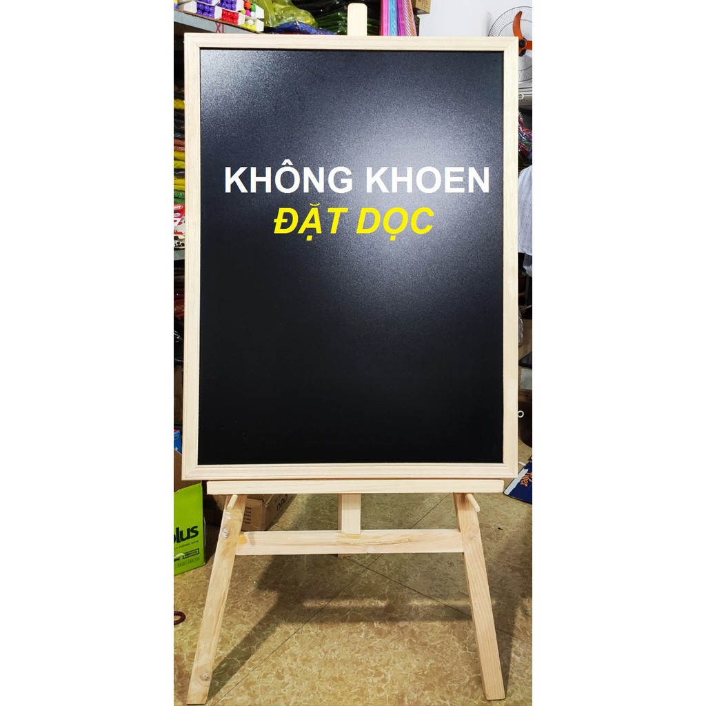 Bảng đen viết phấn KHUNG GỖ tự nhiên 60 x 80cm