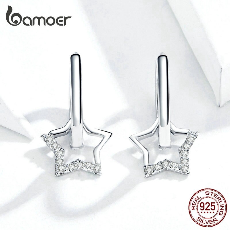 Hoa tai Bamoer Bse276 mặt ngôi sao thời trang dành cho nữ