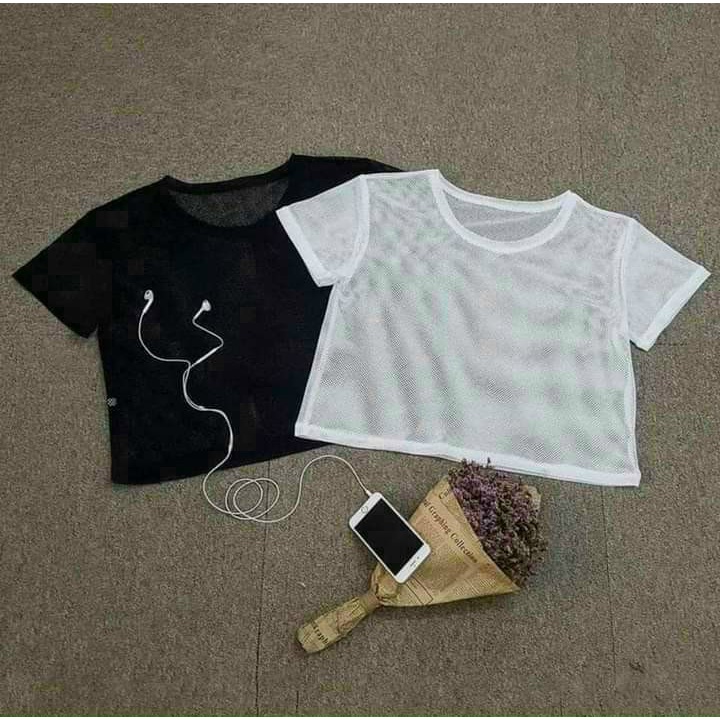 Áo Croptop lưới tập gym_ yoga, áo tanktop tập gym yoga nữ
