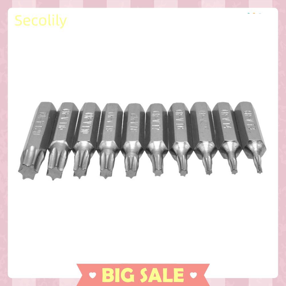 Set 10 Mũi Khoan Cr-V Torx Fit T3 T4 T5 T6 T7 T8 T9 T10 T15 T20