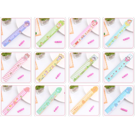 thước kẻ khủng long cô gái roro jump THN9  cute dễ thương heo ngựa thần kero báo hồng
